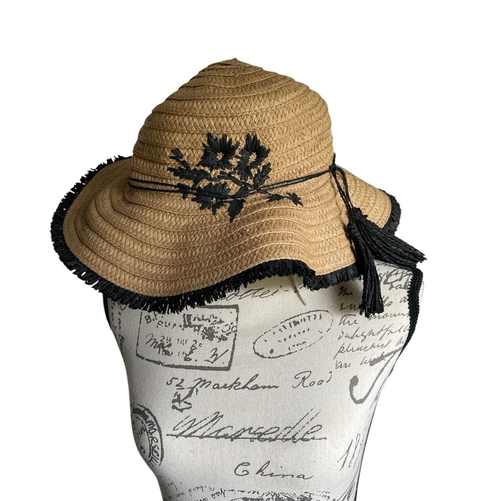 Embroidered Straw Hat - Picture 2 of 4
